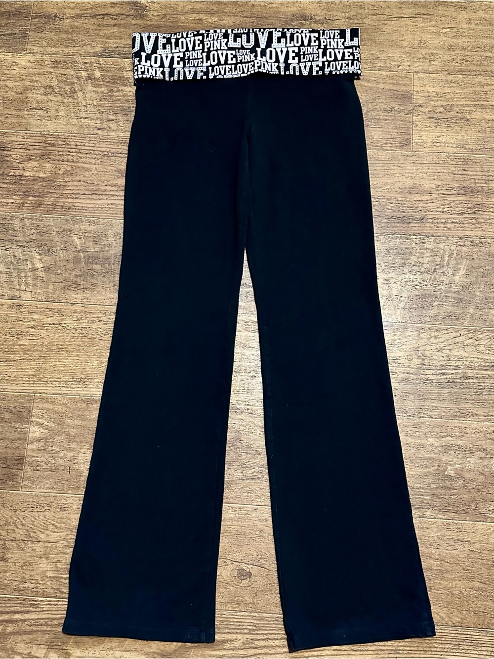 VS PINK VINTAGE BLING LOGO FOLD-OVER YOGA PANTS